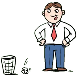 🗑 376da2a9 Cartoon, Müll, Büro, Papier, Abfall, Mann telegram sticker