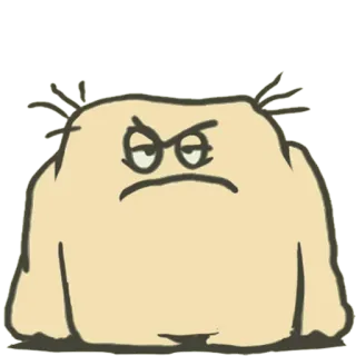 😐 9d4ddc78 Cartoon, Figur, Illustration, Aufkleber, grummelig, wütend telegram sticker