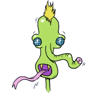 👽 9d6aef85 Cartoon, Monster, Seltsam, Kreatur, Fantasy, Alien, Lustig, Comic telegram sticker