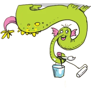 👻 a25b3493 Monster, Cartoon, Niedlich, Fantasy, Tier, Skurril, Grün telegram sticker