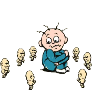 😣 b7ab6836 Cartoon, Umzingelt, Angst, Besorgt telegram sticker