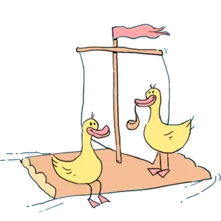 ⛵ d119d18d Enten, Floß, Cartoon, Segeln, süß, Tiere telegram sticker
