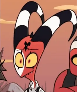 😐 b9a89b8e Blitzo Helluva Boss helluva boss, blitzo, imp, kreskówka, demon telegram sticker