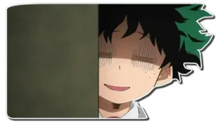 😨 15142dd7 Izuku Midoriya My Hero Academia 애니메이션, 만화, 나의 히어로 아카데미아, 미도리야 이즈쿠, 데쿠, 당황, 수줍음 telegram sticker