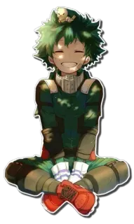 😁 217e9e50 Izuku Midoriya My Hero Academia 애니메이션, 나의 히어로 아카데미아, 미도리야 이즈쿠, 데쿠, 귀여운, 미소 telegram sticker