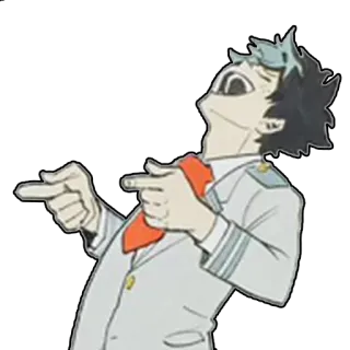 ☺️ a6be58ad Izuku Midoriya My Hero Academia 애니메이션, 나의 히어로 아카데미아, 미도리야 이즈쿠, 웃긴, 가리키는, 밈 telegram sticker