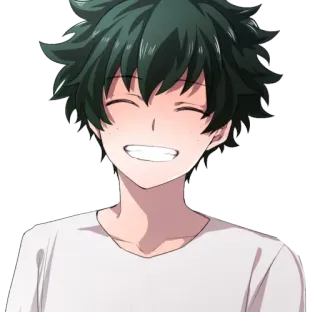 😁 b4f00cf6 Izuku Midoriya My Hero Academia 애니메이션, 나의 히어로 아카데미아, 미도리야 이즈쿠, 데쿠, 미소, 행복 telegram sticker