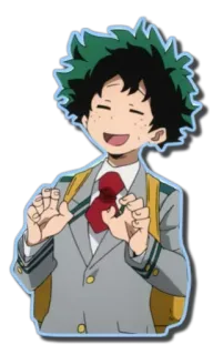 😅 ce53b30e Izuku Midoriya My Hero Academia 미도리야 이즈쿠, 애니메이션, 나의 히어로 아카데미아, 만화, 교복, 쾌활한 telegram sticker