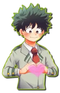😶 d3de59c7 Izuku Midoriya My Hero Academia 애니메이션, 만화, 나의 히어로 아카데미아, 미도리야 이즈쿠, 데쿠, 하트 telegram sticker