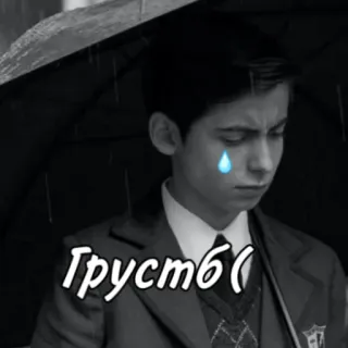 😥 30592112 Грусть( verdriet, huilen, emotie, verdrietig, paraplu, rouw telegram sticker