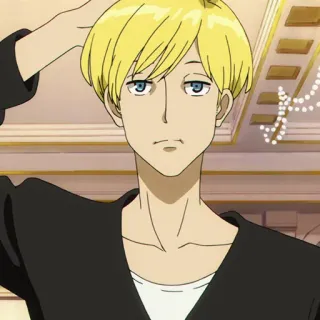 🥂 1bda1a6c Anime, Blonde Haare, gelangweilt, Porträt, männlich telegram sticker