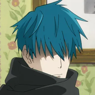 🥂 ad0c755f Anime, blaue Haare, Hoodie, Cartoon telegram sticker