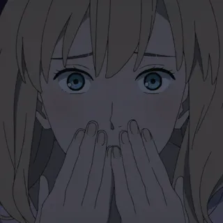 🚬 bc907004 Anime, Mädchen, Traurig, Besorgt, Hände telegram sticker