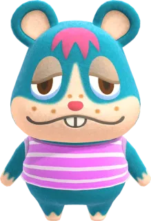 🐹 1927505a Hamlet Animal Crossing hamster, animal crossing, videogame personage, schattig, cartoon, hamlet telegram sticker