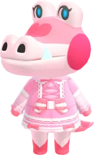 🐊 74748f46 Gayle Animal Crossing animal crossing, gayle, alligator, roze, schattig, videogame personage telegram sticker