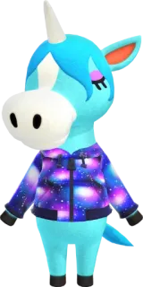 🦄 994f7324 Julian animal crossing, paard, eenhoorn, videogame, personage, schattig telegram sticker