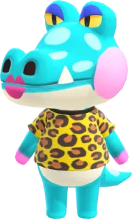 🐊 9a494388 Gayle Animal Crossing animal crossing, gayle, alligator, videogame personage, schattig, sticker telegram sticker