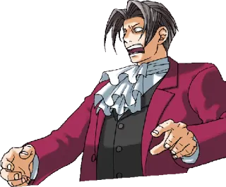 😱 2a6f5b16 Miles Edgeworth Ace Attorney Anime, Avvocato, Obiezione, Legale whatsapp sticker
