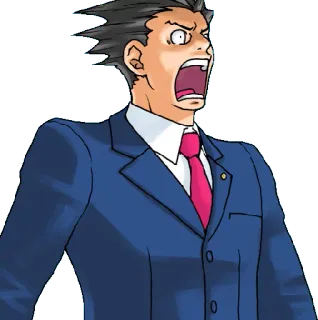😱 8955d3a5 Phoenix Wright Ace Attorney phoenix wright, ace attorney, obbiezione, avvocato, tribunale whatsapp sticker