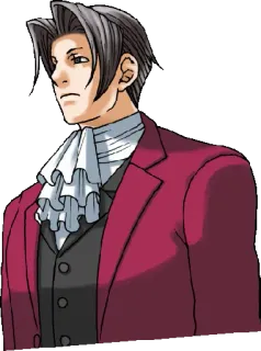 😶 db003ca8 Miles Edgeworth Ace Attorney Anime, Avvocato, Pubblico ministero, Serio, Completo whatsapp sticker