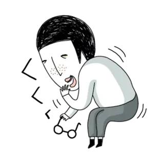 😏 ca10112e Dibujos animados, Personaje, Ilustración, Boceto, Pecas, En cuclillas telegram sticker