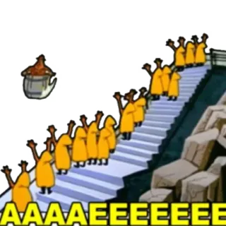 🙆‍♂️ 19e24654 AAAAAAAAAAAAA cầu thang, màu vàng, hoạt hình, người, nhóm, leo trèo telegram sticker