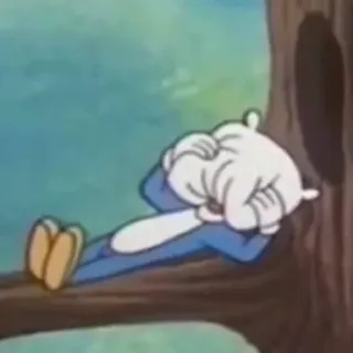 🛌 749bfcf2 hoạt hình, ngủ, cây, kiệt sức, mệt mỏi telegram sticker