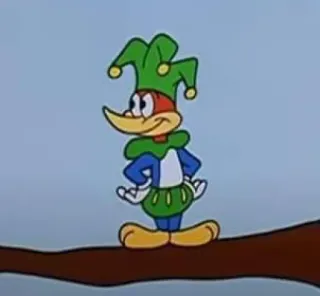 🤡 930c76ec Woody Woodpecker phim hoạt hình, chim, Woody Woodpecker, hoạt hình, phim hoạt hình cổ điển, nhân vật, chú hề telegram sticker