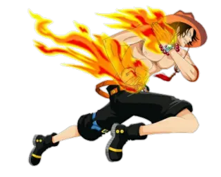 🔥 1a00d204 Ace One Piece 动漫, 火焰, 海盗, 动作, 武术 telegram sticker