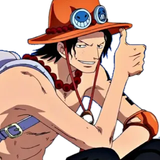 👍 a1076da1 Portgas D. Ace One Piece 动漫, 海贼王, 波特卡斯·D·艾斯, 艾斯, 角色 telegram sticker