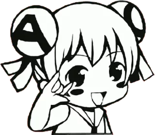 😋 f25992bd อนิเมะ, ผู้หญิง, ตัวละคร, น่ารัก, สันติภาพ, สัญลักษณ์ telegram sticker