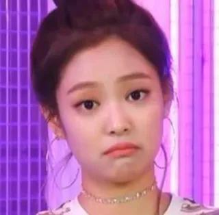 ☹️ 2c994b0a Jennie Kim Jennie, Blackpink, K-pop, cantante, celebridad, meme, cara graciosa telegram sticker