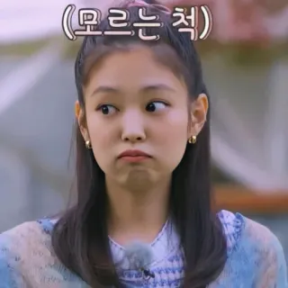 😳 ff6b4255 （모르는 척） coreano, chica, cara, expresión, meme, retrato telegram sticker