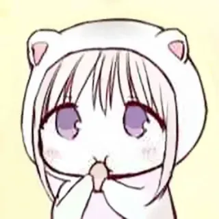 💗 3cb74c91 动漫, Q版, 可爱, 卡哇伊, 熊耳帽衫 telegram sticker