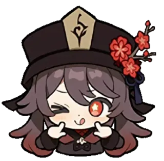 💗 41ac59eb Hu Tao Genshin Impact 动漫, Q版, 可爱, 原神, 胡桃, 游戏, 角色 telegram sticker