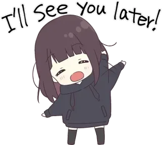 💗 7b5071db I'll see you later! 动漫, 可爱, 女孩, 挥手, 再见 telegram sticker