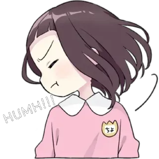 💗 8cd92b86 HUMH!!! 动漫, 女孩, 贴纸, 可爱 telegram sticker