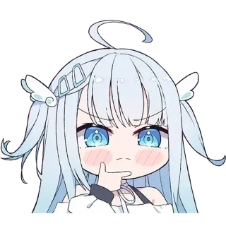 💗 a3af4e9f 动漫, 可爱, 女孩, 蓝发, 翅膀 telegram sticker