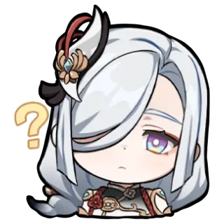 💗 d1ccb990 Shenhe Genshin Impact 动漫, 电子游戏, 问题, 女孩, 表情, 贴纸 telegram sticker