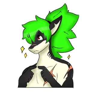 🥺 d4811faf Фурри, Антро, Зеленый, Мультик telegram sticker