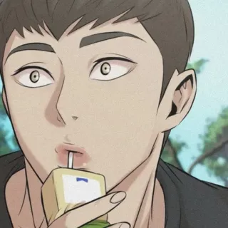 🐚 4b053ec4 卡通, 角色, 喝, 果汁, 动画 telegram sticker