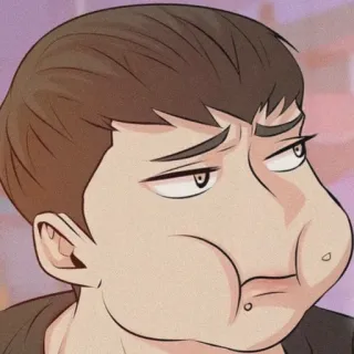 🐚 b3ff9c8c 卡通, 脸, 表情, 男人, 表情包 telegram sticker