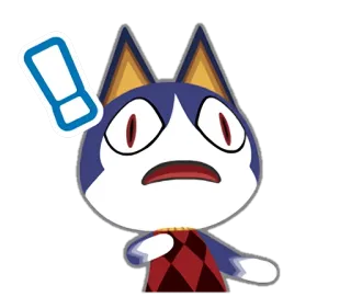 ❗ 067d7a87 Rover Animal Crossing animal crossing, ровер, кот, видеоигра, в шоке, удивление whatsapp sticker