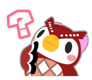 ❓ 165d092a Celeste Animal Crossing Celeste, сова, animal crossing, видеоигра, персонаж, вопросительный знак whatsapp sticker
