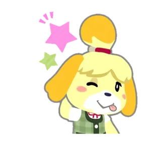 😜 b10751a3 Isabelle Animal Crossing Изабель, Animal Crossing, собака, милый, каваий, видеоигра whatsapp sticker