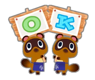 👍 e78c0360 Tom Nook Animal Crossing OK Animal Crossing, Том Нук, ОК, Видеоигра, Nintendo, Милый, Тануки whatsapp sticker