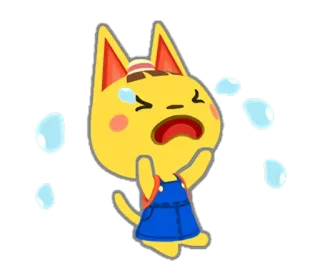 😭 fc1a33e7 Tangy Animal Crossing Animal Crossing, Тэнгри, плачет, грустный, мультяшный кот whatsapp sticker