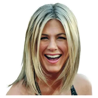 👄 281008e1 Jennifer Aniston atriz, celebridade, mulher, cabelo loiro, sorrindo telegram sticker