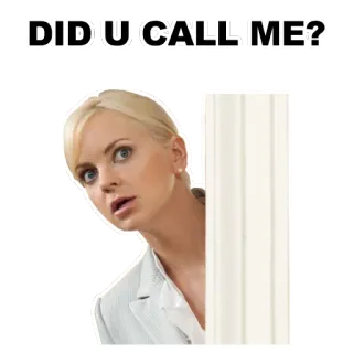 👄 28637f03 DID U CALL ME? mulher, surpresa, chamada, pergunta telegram sticker