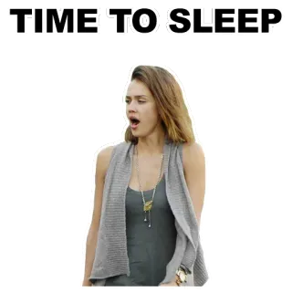 👄 3a7bc710 TIME TO SLEEP sono, cansada, mulher, bocejo, sonolenta telegram sticker